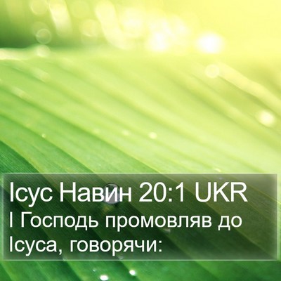 Ісус Навин 20:1 UKR Bible Verse Image