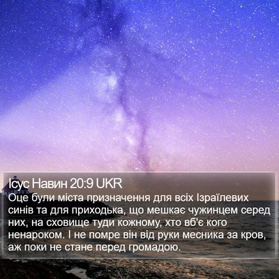 Ісус Навин 20:9 UKR Bible Verse Image