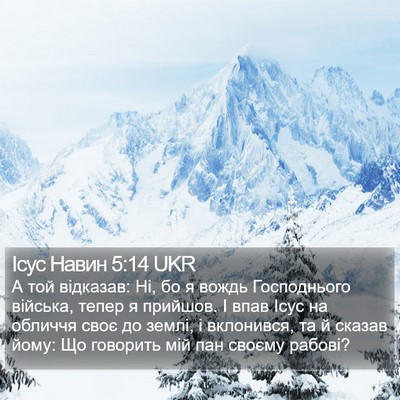 Ісус Навин 5:14 UKR Bible Verse Image