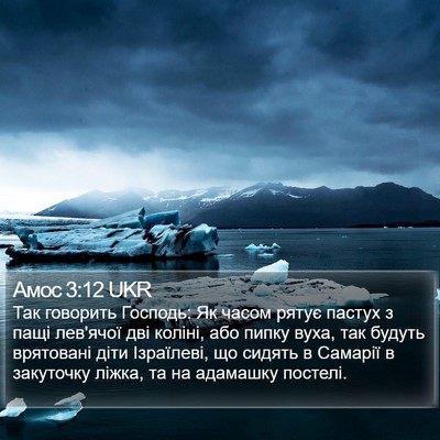 Амос 3:12 UKR Bible Verse Image