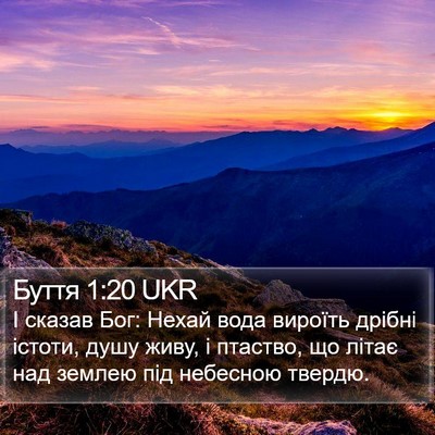 Буття 1:20 UKR Bible Verse Image