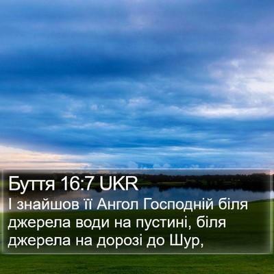 Буття 16:7 UKR Bible Verse Image