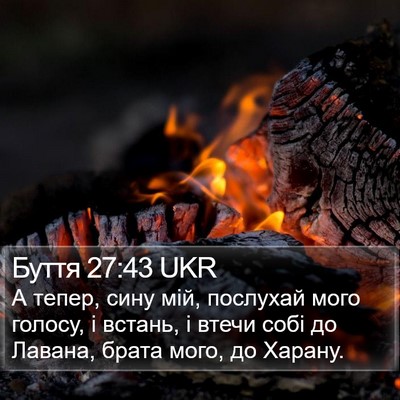 Буття 27:43 UKR Bible Verse Image