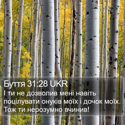 Буття 31:28 UKR Bible Verse Image