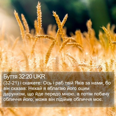 Буття 32:20 UKR Bible Verse Image