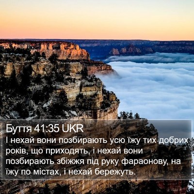 Буття 41:35 UKR Bible Verse Image