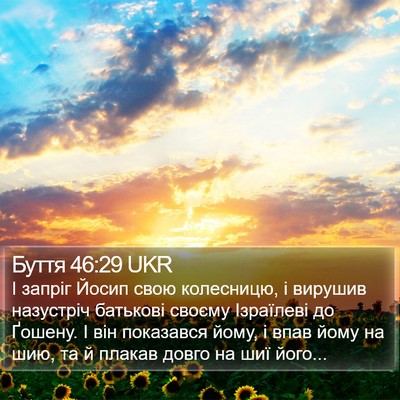 Буття 46:29 UKR Bible Verse Image