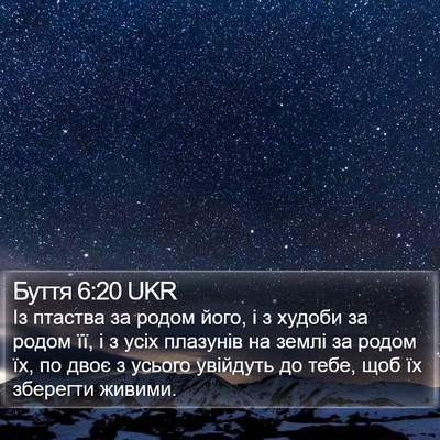 Буття 6:20 UKR Bible Verse Image