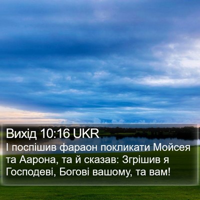 Вихід 10:16 UKR Bible Verse Image