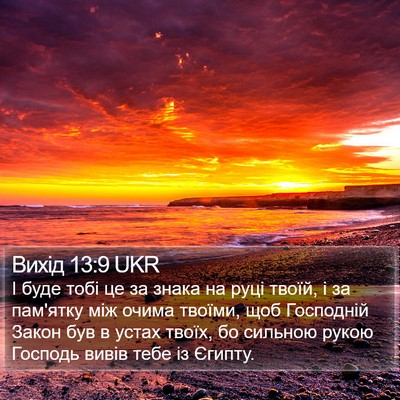 Вихід 13:9 UKR Bible Verse Image