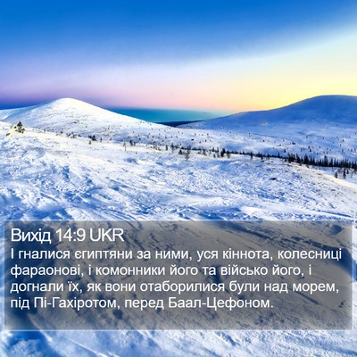 Вихід 14:9 UKR Bible Verse Image