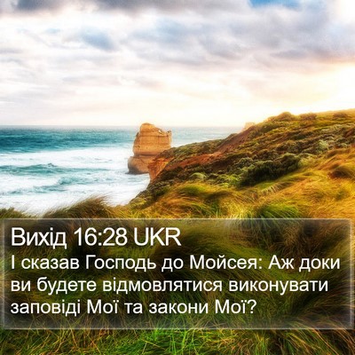 Вихід 16:28 UKR Bible Verse Image