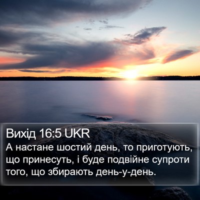 Вихід 16:5 UKR Bible Verse Image