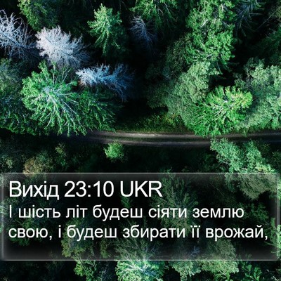 Вихід 23:10 UKR Bible Verse Image