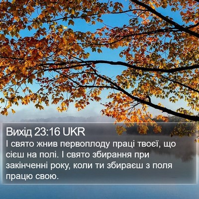 Вихід 23:16 UKR Bible Verse Image