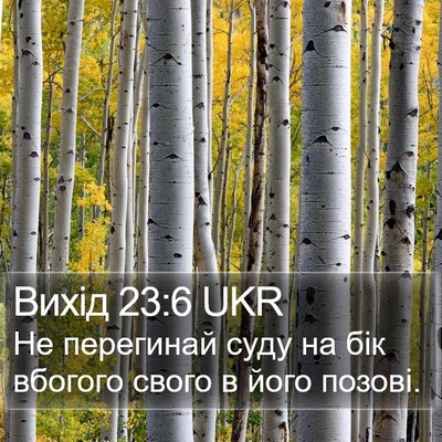 Вихід 23:6 UKR Bible Verse Image