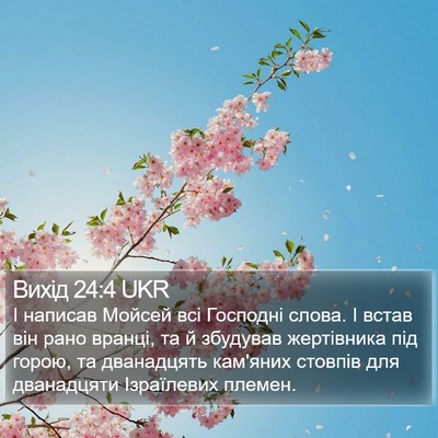 Вихід 24:4 UKR Bible Verse Image