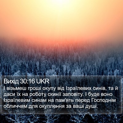 Вихід 30:16 UKR Bible Verse Image