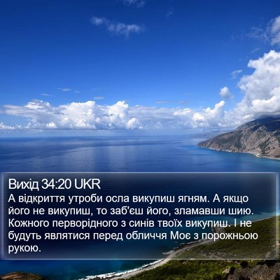 Вихід 34:20 UKR Bible Verse Image