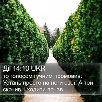 Дії 14:10 UKR Bible Verse Image