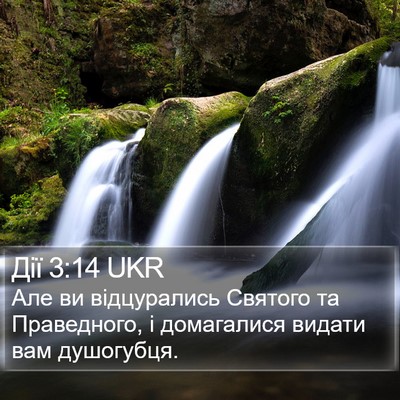 Дії 3:14 UKR Bible Verse Image