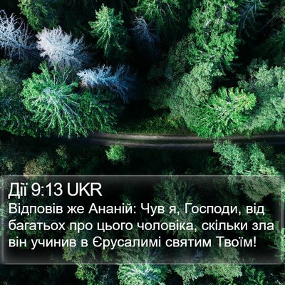 Дії 9:13 UKR Bible Verse Image