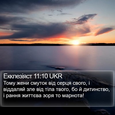 Екклезіяст 11:10 UKR Bible Verse Image