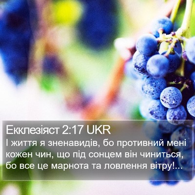 Екклезіяст 2:17 UKR Bible Verse Image