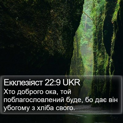 Екклезіяст 22:9 UKR Bible Verse Image