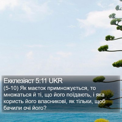 Екклезіяст 5:11 UKR Bible Verse Image