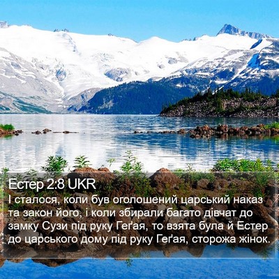 Естер 2:8 UKR Bible Verse Image