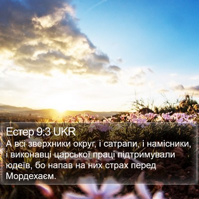 Естер 9:3 UKR Bible Verse Image