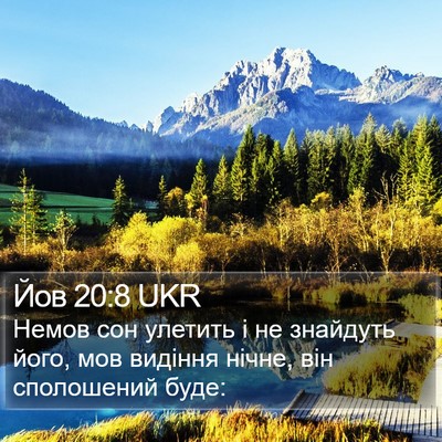 Йов 20:8 UKR Bible Verse Image