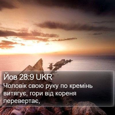 Йов 28:9 UKR Bible Verse Image