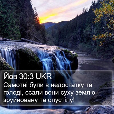 Йов 30:3 UKR Bible Verse Image