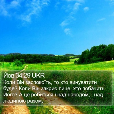 Йов 34:29 UKR Bible Verse Image