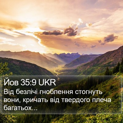 Йов 35:9 UKR Bible Verse Image