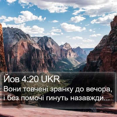 Йов 4:20 UKR Bible Verse Image