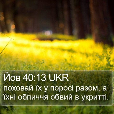 Йов 40:13 UKR Bible Verse Image