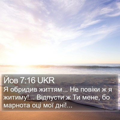 Йов 7:16 UKR Bible Verse Image
