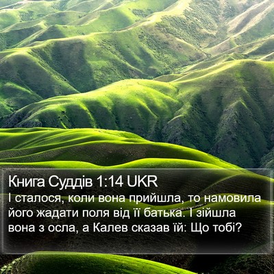 Книга Суддів 1:14 UKR Bible Verse Image