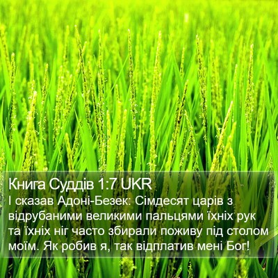 Книга Суддів 1:7 UKR Bible Verse Image