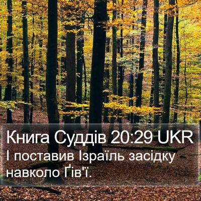 Книга Суддів 20:29 UKR Bible Verse Image