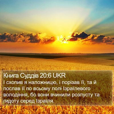Книга Суддів 20:6 UKR Bible Verse Image