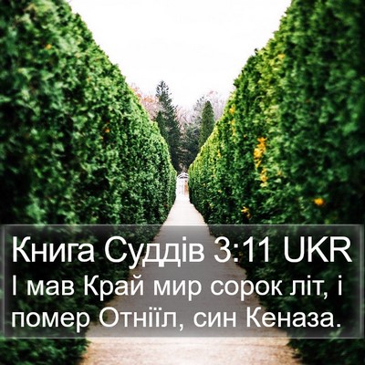 Книга Суддів 3:11 UKR Bible Verse Image