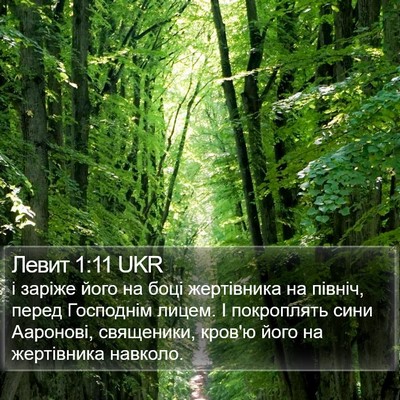 Левит 1:11 UKR Bible Verse Image