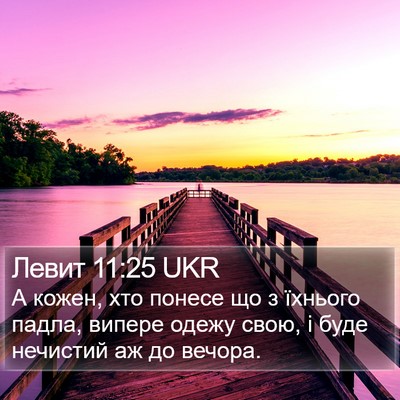 Левит 11:25 UKR Bible Verse Image