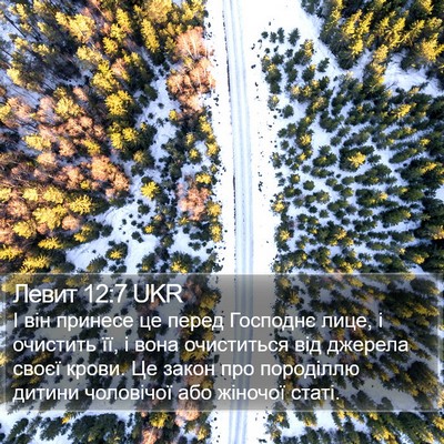 Левит 12:7 UKR Bible Verse Image