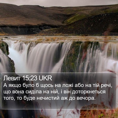 Левит 15:23 UKR Bible Verse Image