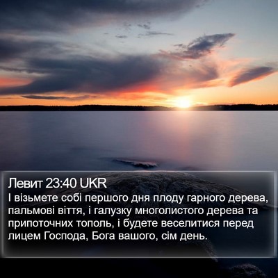 Левит 23:40 UKR Bible Verse Image